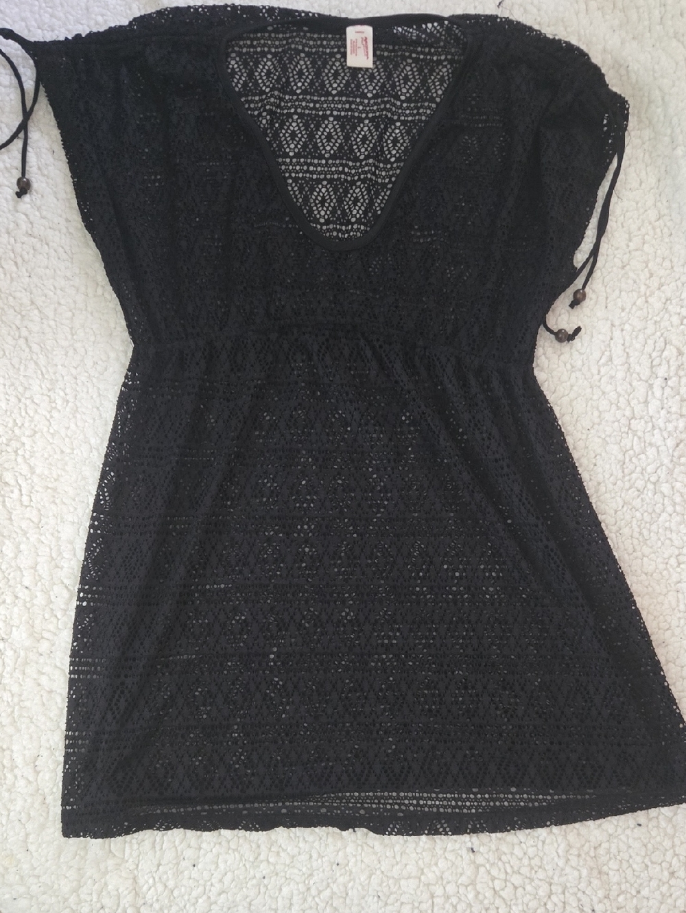 Arizona Jeans Lace Swim Cover-up Black Size Large